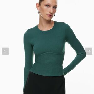 Babaton Forest Green Long Sleeve Top